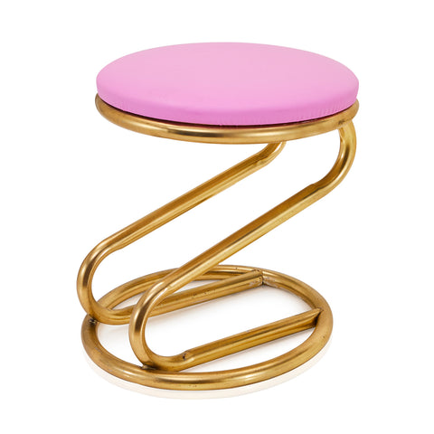 Gold & Pink Vanity Stool