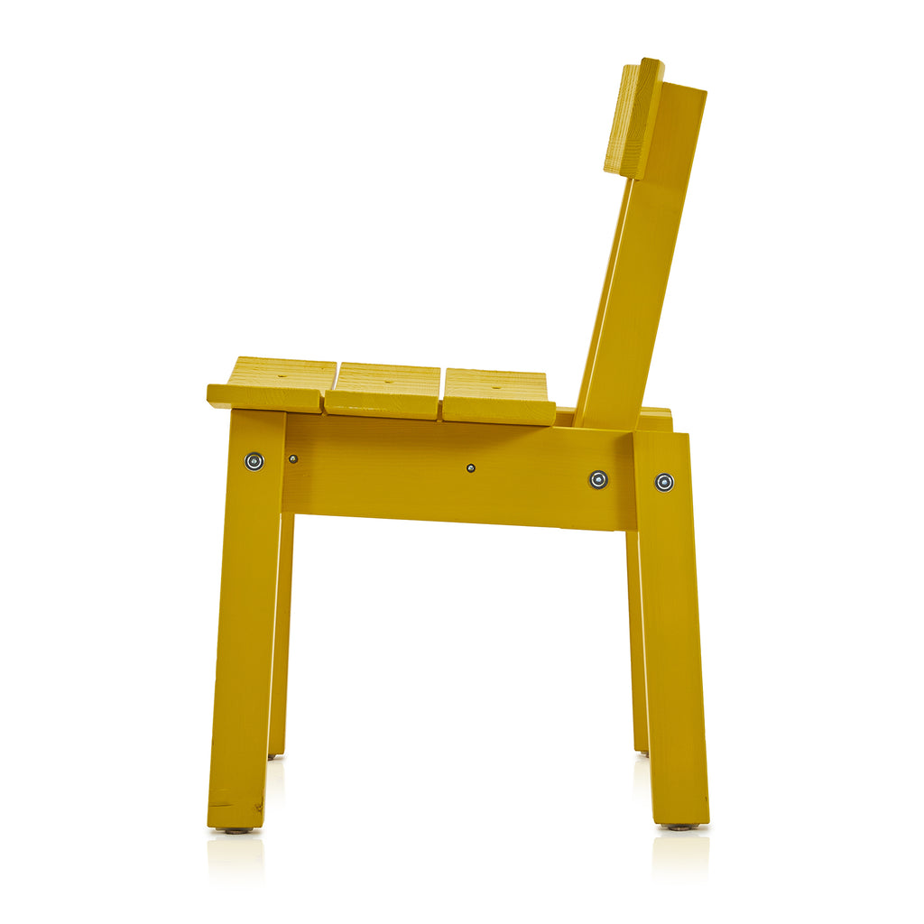 Yellow Wood Modern Industriell Side Chair