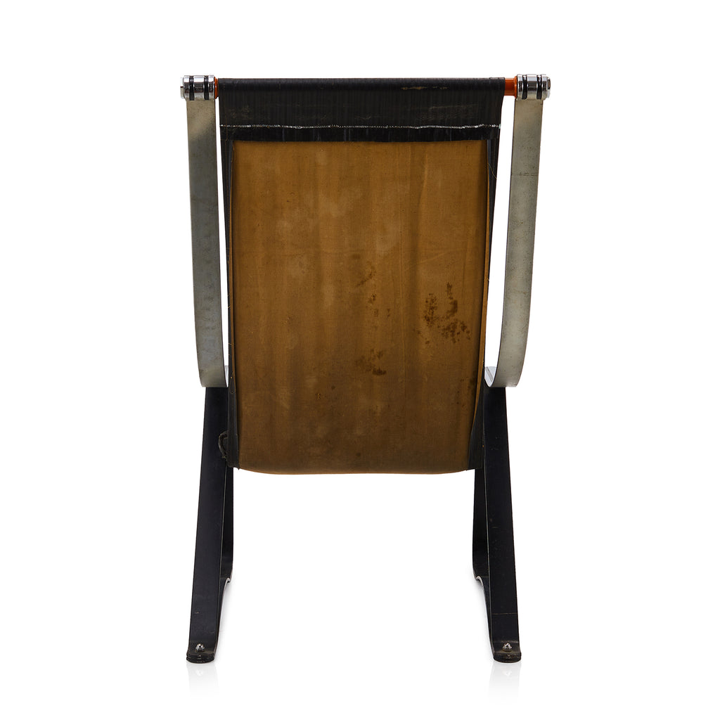 Black & Silver High Back Sling Chair