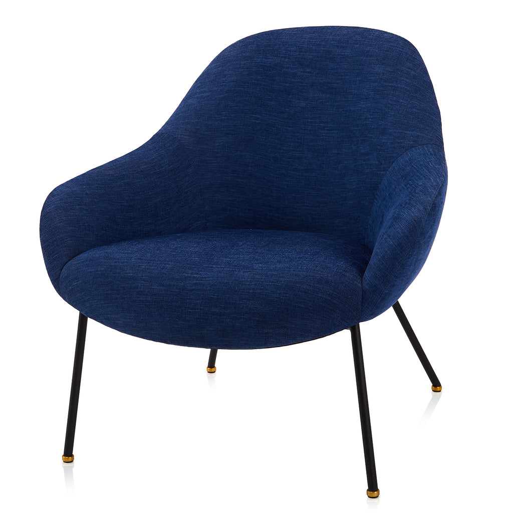 Navy Modern Wide Lounge Chair