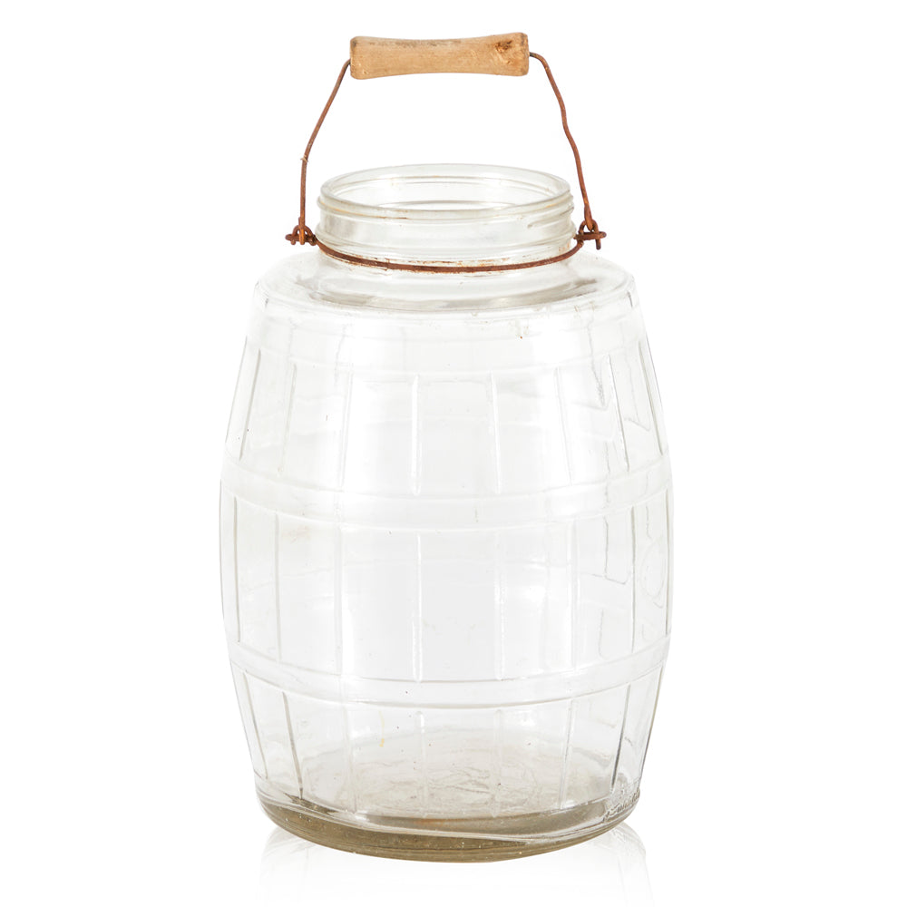 Barrel Glass Mason Jar with Handle