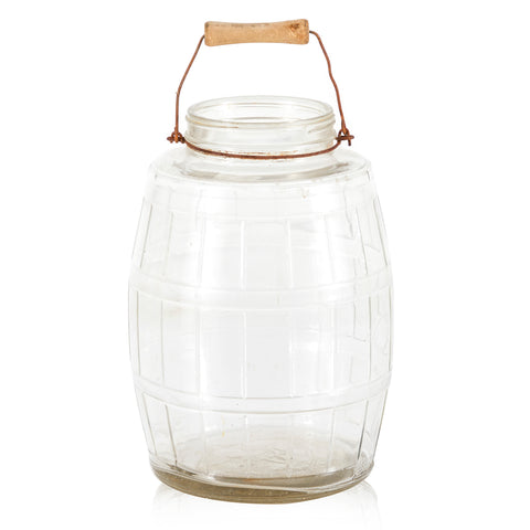 Barrel Glass Mason Jar with Handle