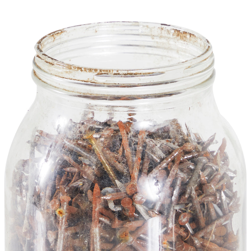 Clear Large Glass Mason Jars with Oxidized Nails