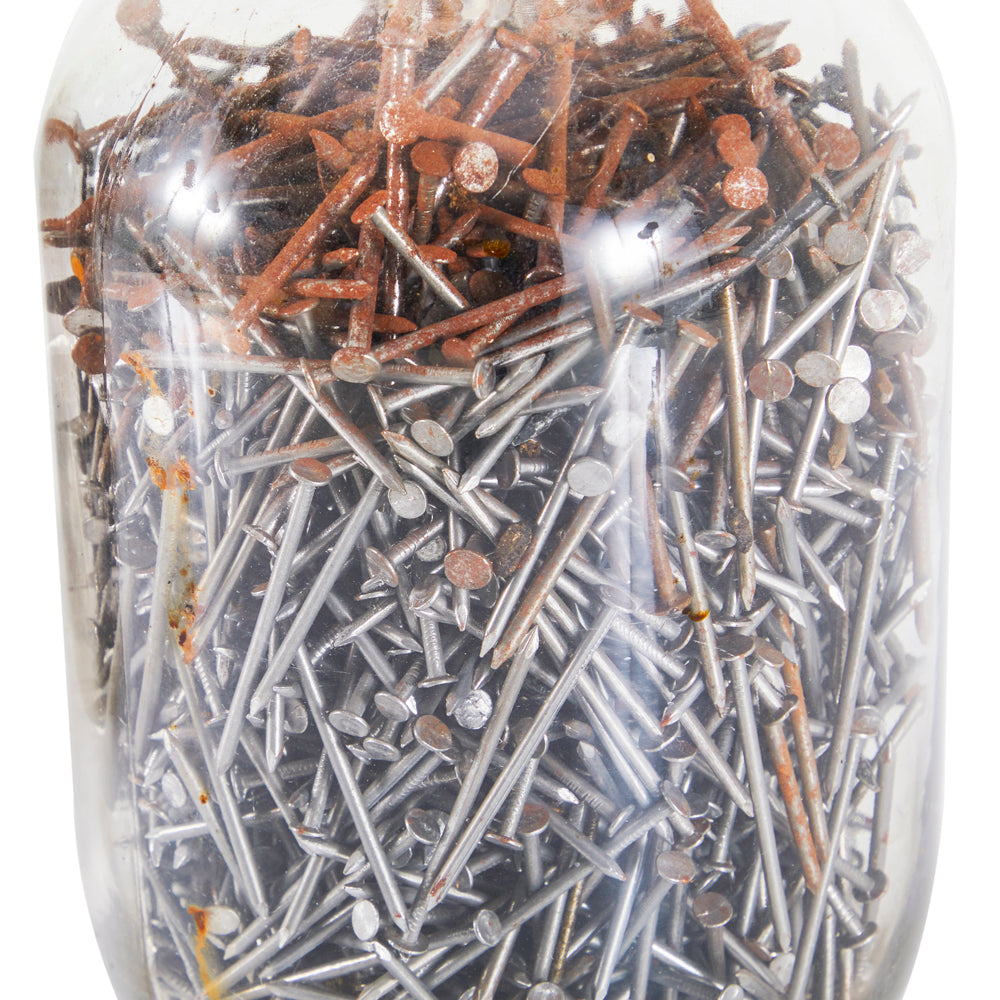 Clear Large Glass Mason Jars with Oxidized Nails