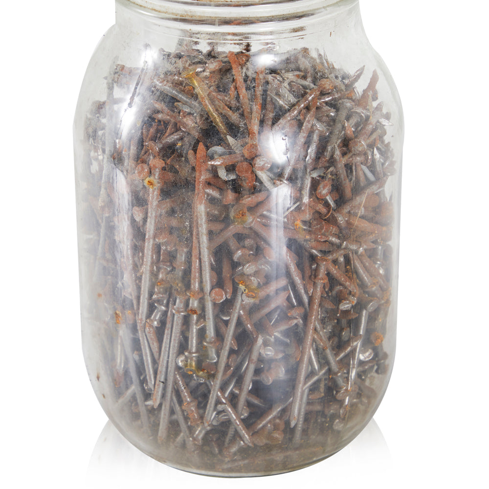 Clear Large Glass Mason Jars with Oxidized Nails