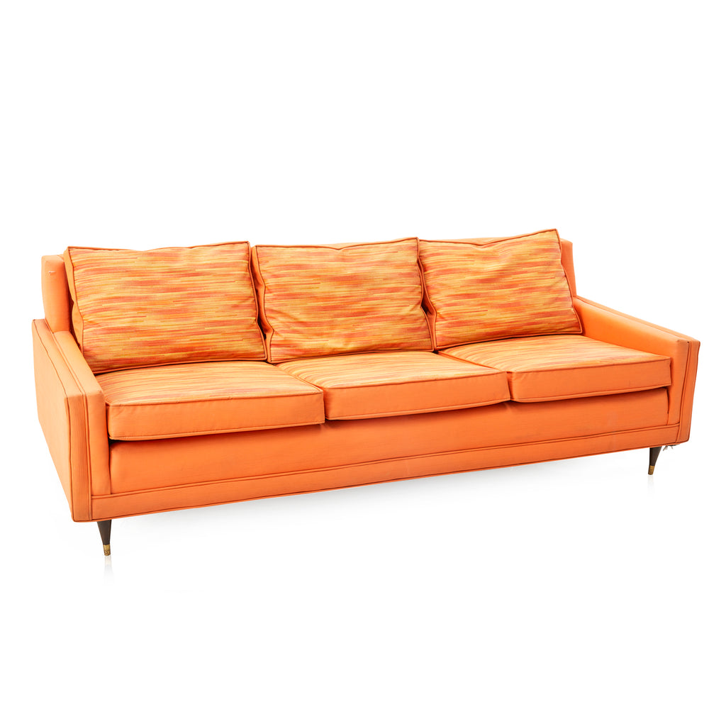 Vintage Orange Pattern Vinyl Sofa
