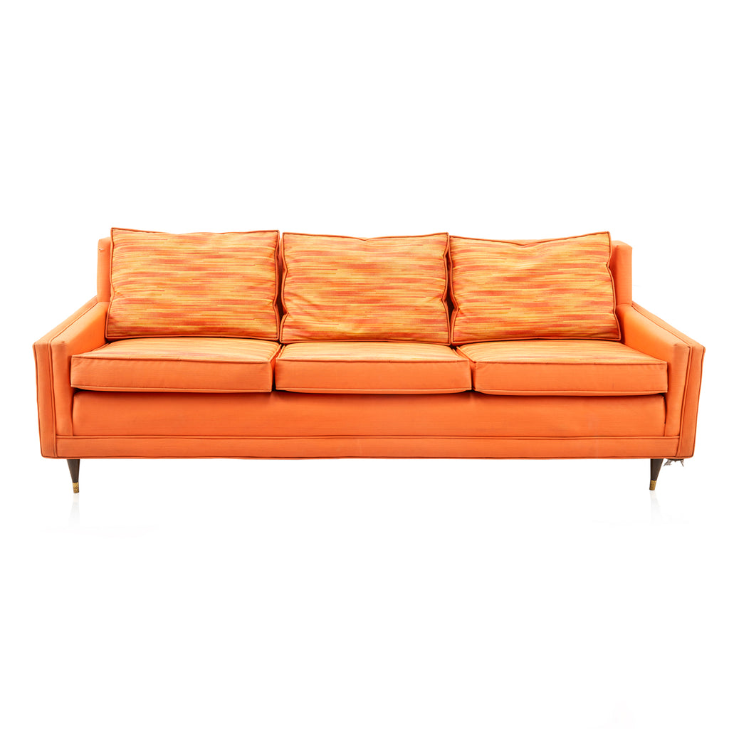Vintage Orange Pattern Vinyl Sofa