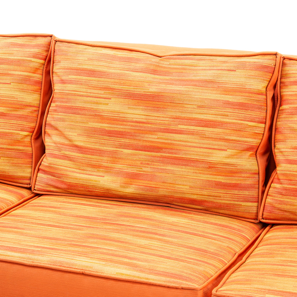 Vintage Orange Pattern Vinyl Sofa