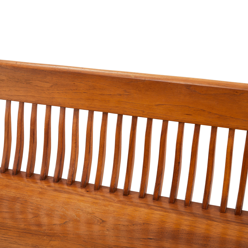 Long Walnut Spindle Back Bench