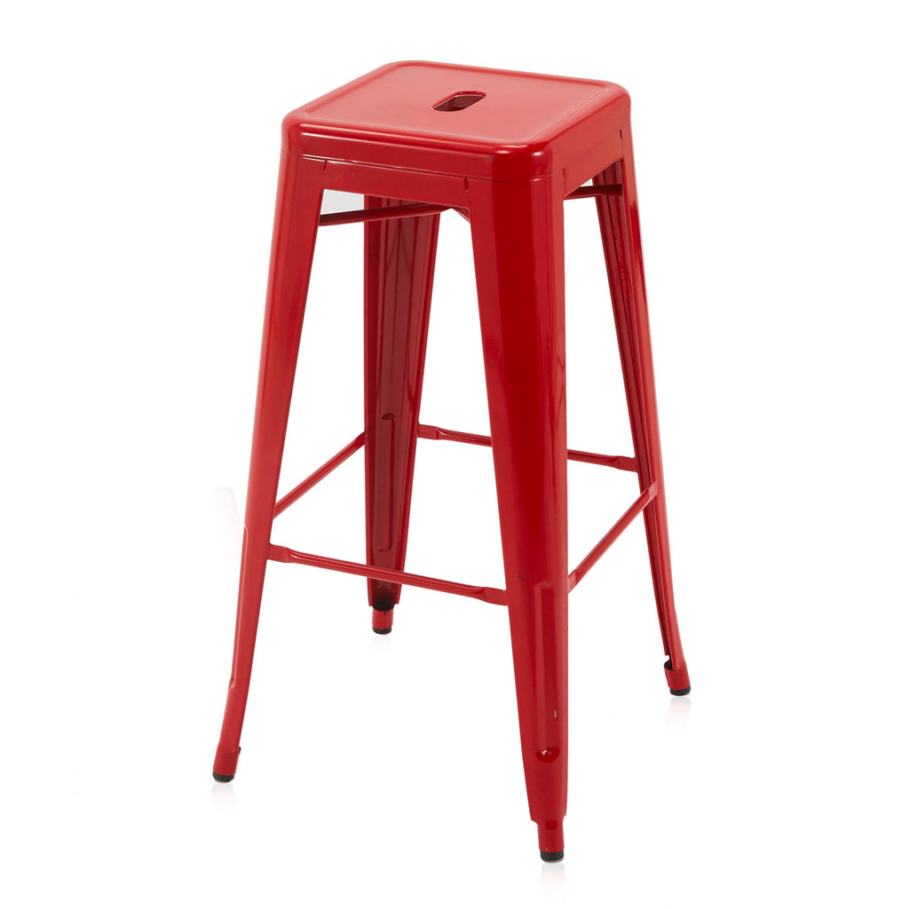 Red Metal Stool