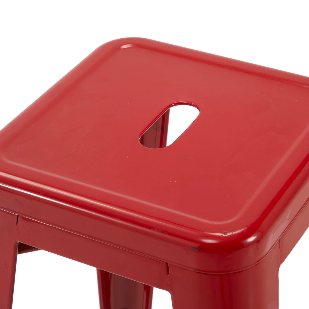 Red Metal Stool