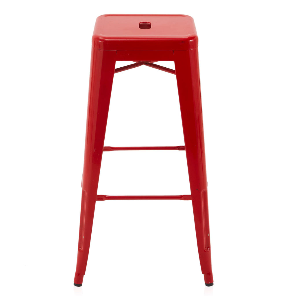 Red Metal Stool
