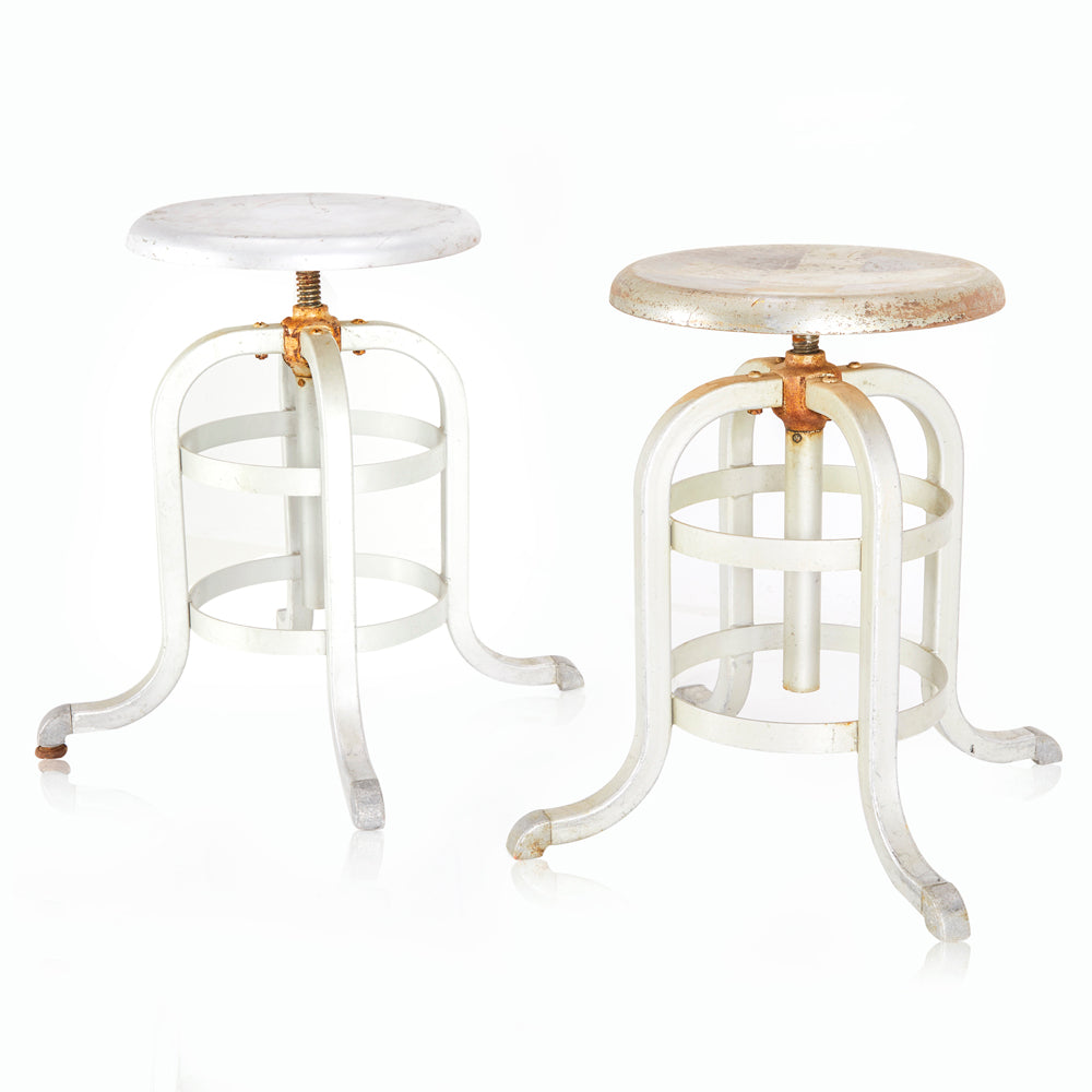 Rusted Metal Low Stools