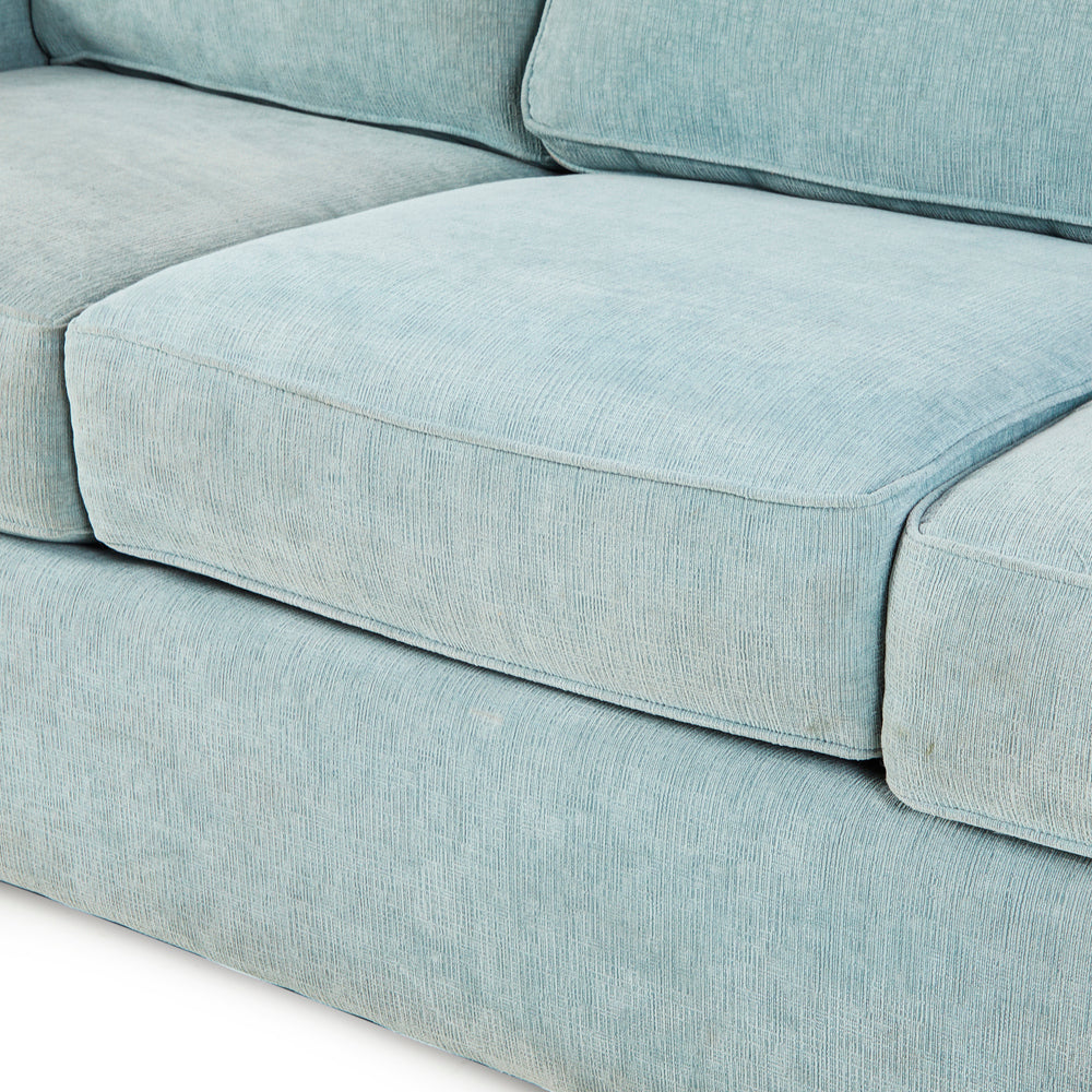 Light Blue Overstuffed Sofa