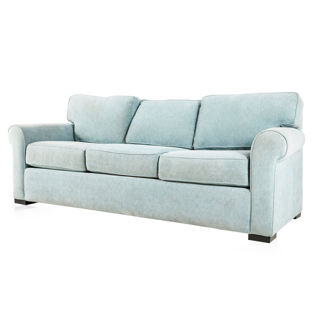 Light Blue Overstuffed Sofa