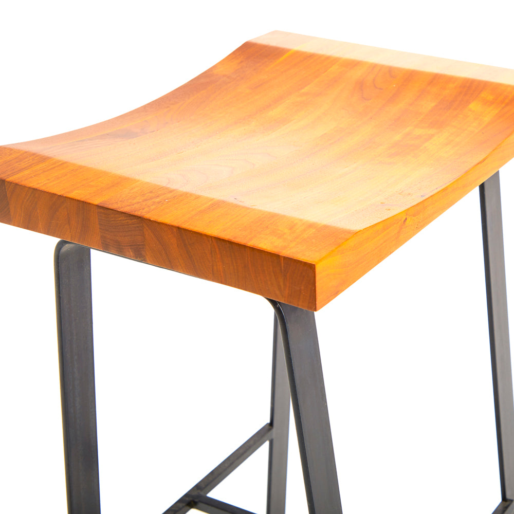 Wood and Iron Stool - Tall