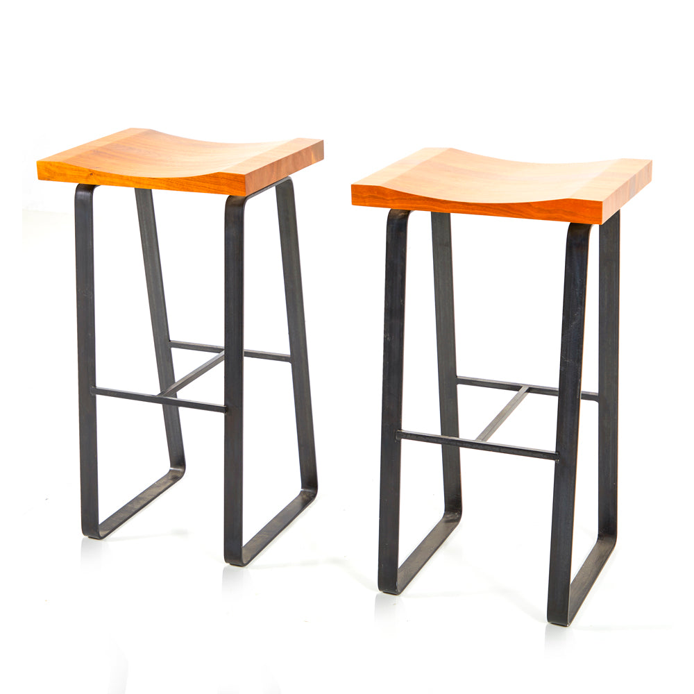 Wood and Iron Stool - Tall