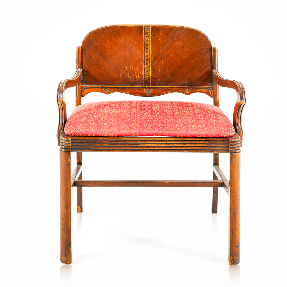 Wood & Red Low Deco Vanity Chair