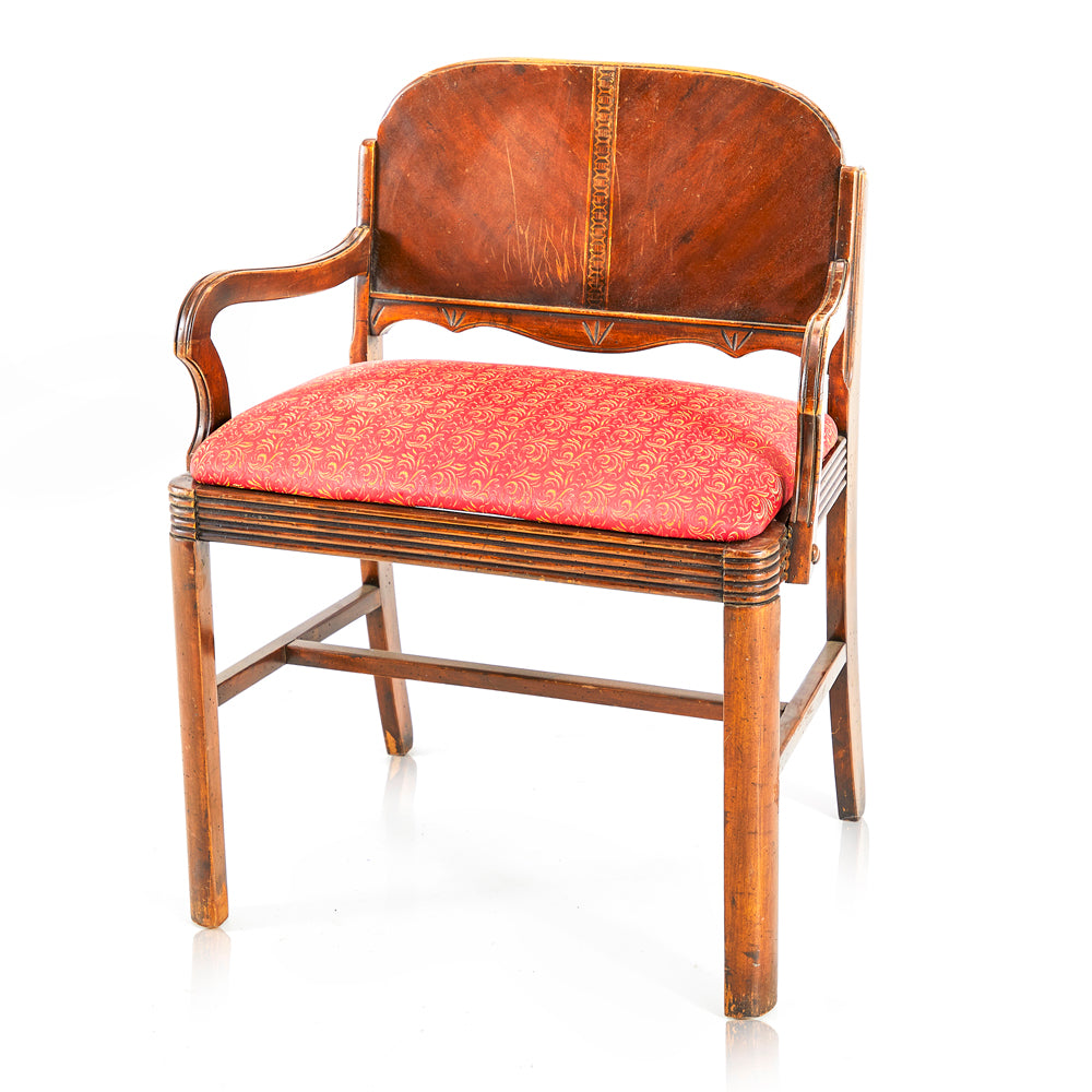 Wood & Red Low Deco Vanity Chair