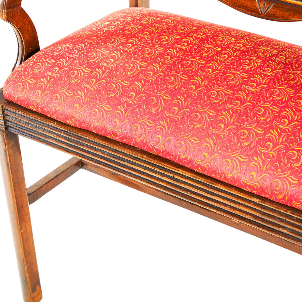 Wood & Red Low Deco Vanity Chair