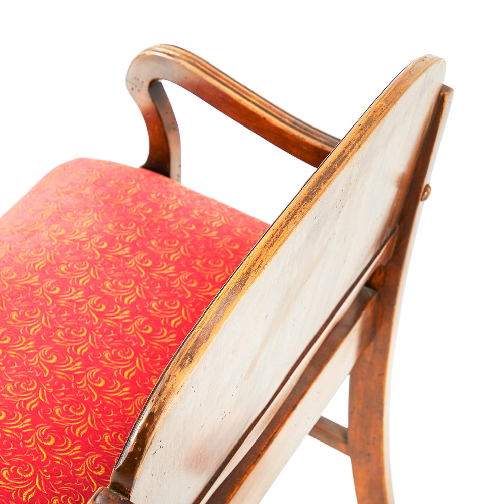 Wood & Red Low Deco Vanity Chair