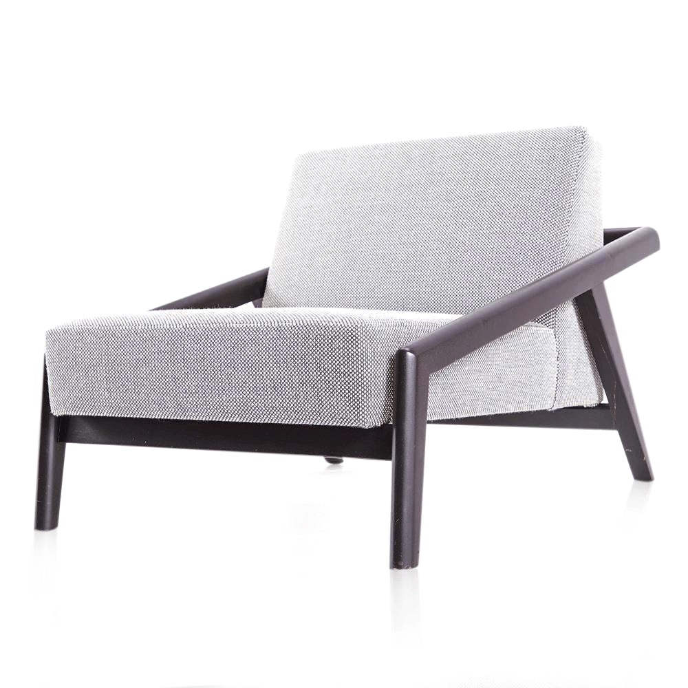 Grey Upholstered Angular Lounge Chair