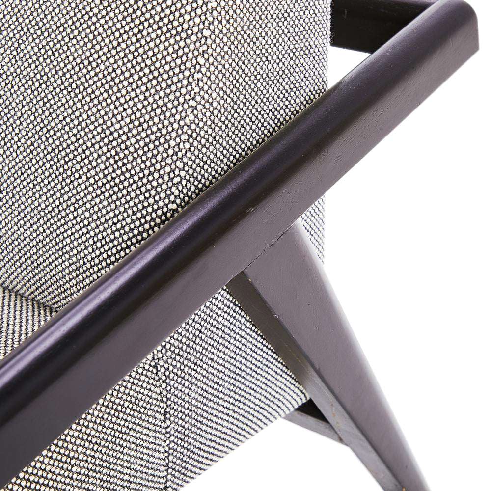 Grey Upholstered Angular Lounge Chair