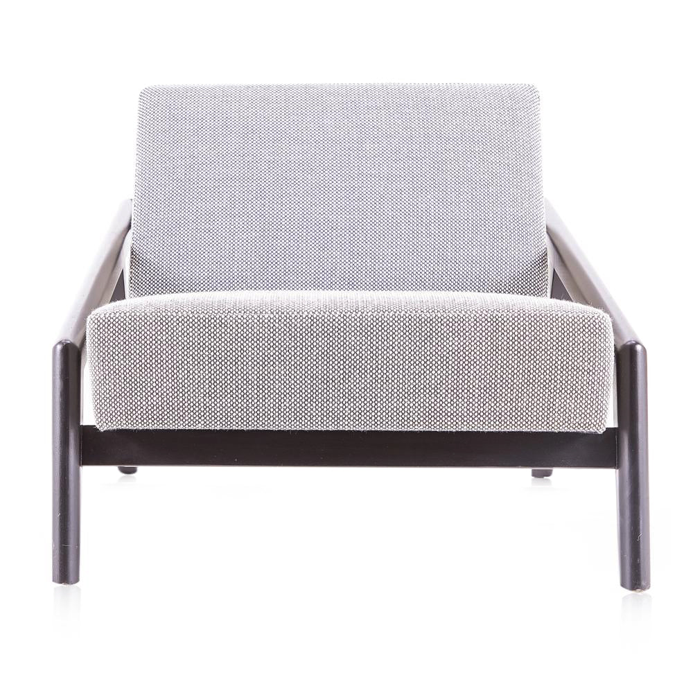 Grey Upholstered Angular Lounge Chair