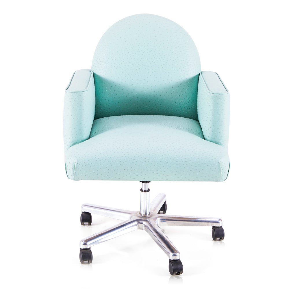 Seafoam Upholstered Rolling Office Chair