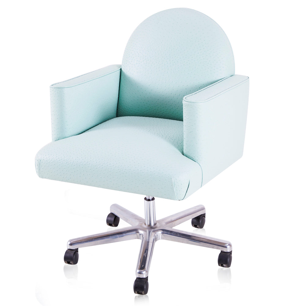 Seafoam Upholstered Rolling Office Chair