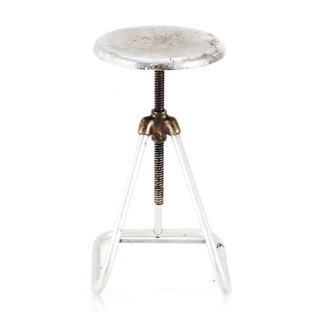 Industrial Silver Metal Stool