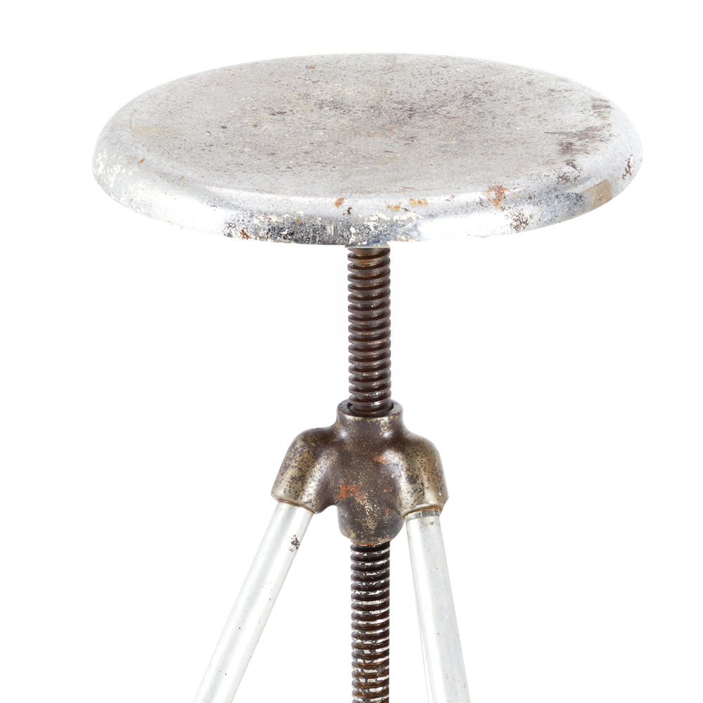 Industrial Silver Metal Stool