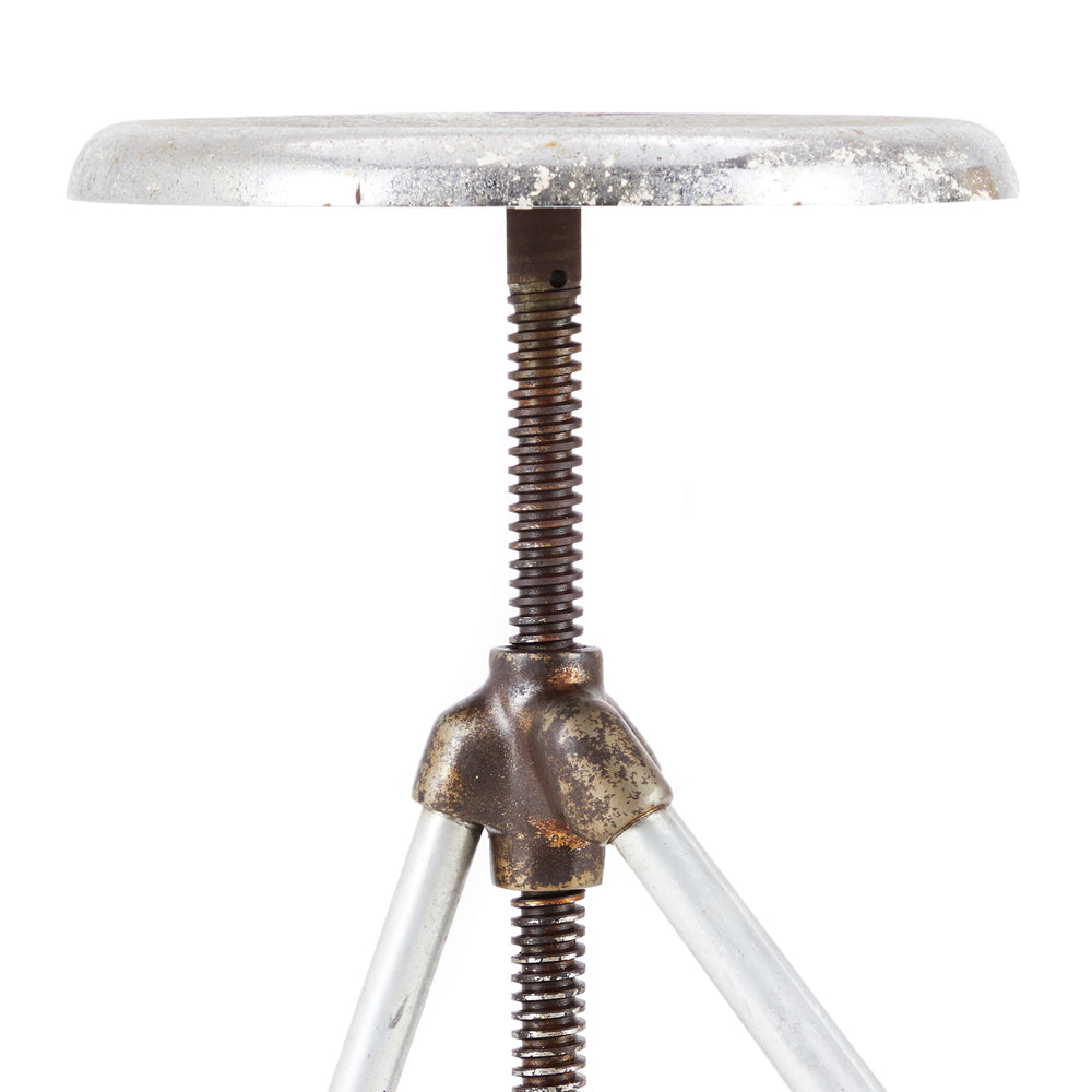 Industrial Silver Metal Stool