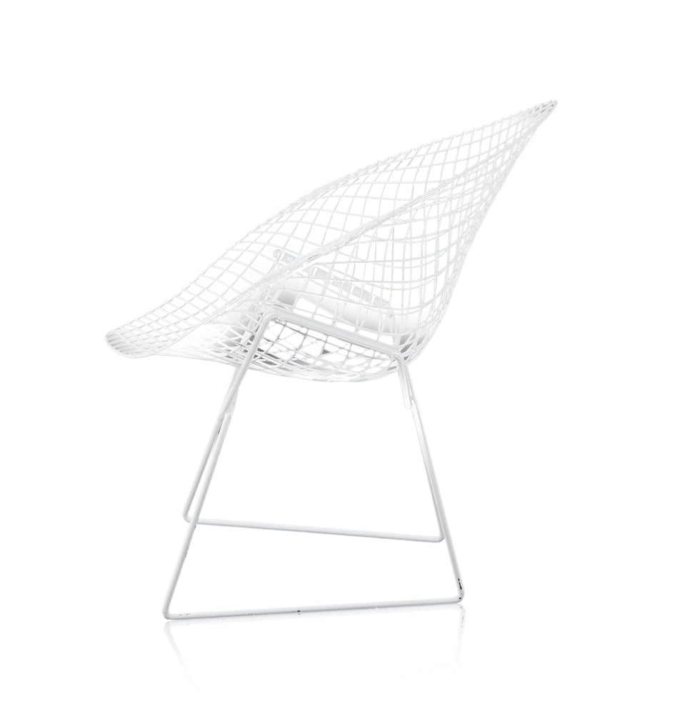 White Wire Bertoia Diamond Chair