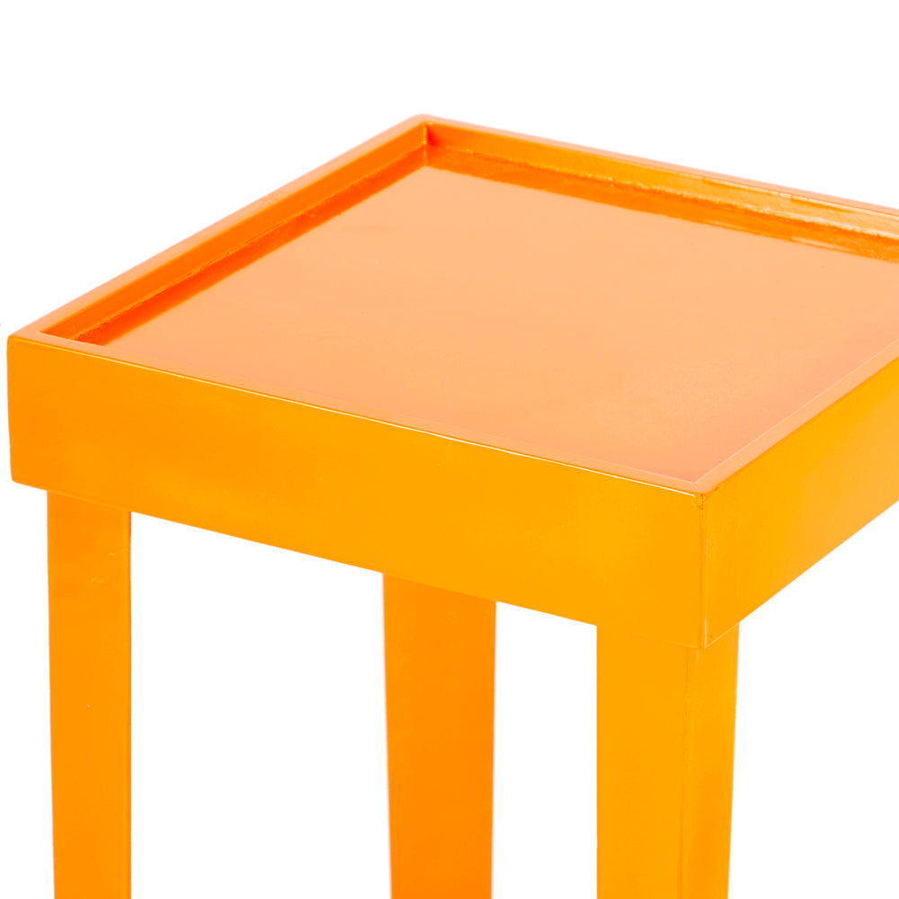 Orange Square Side Table
