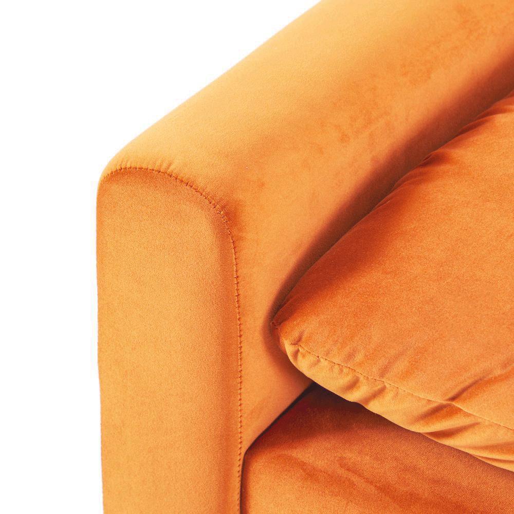 Orange Velvet Day Bench
