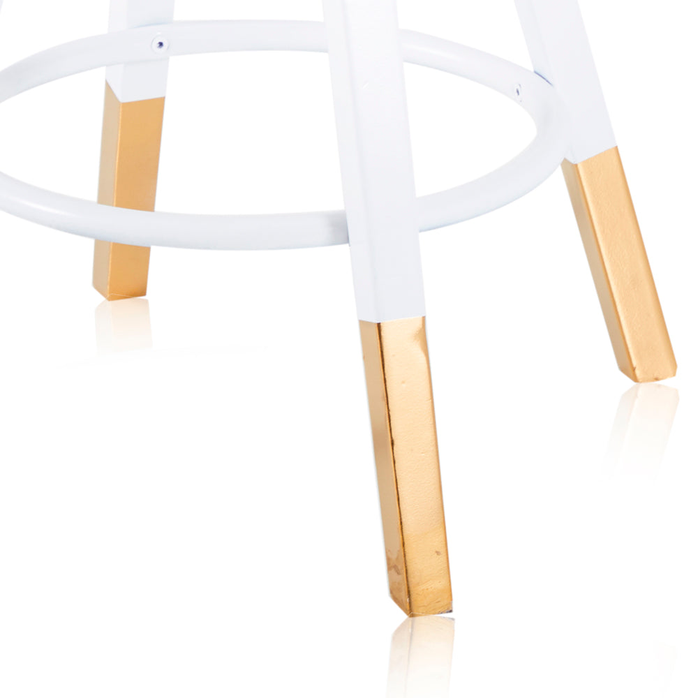 Gold-Dipped Adjustable Work Stool - White