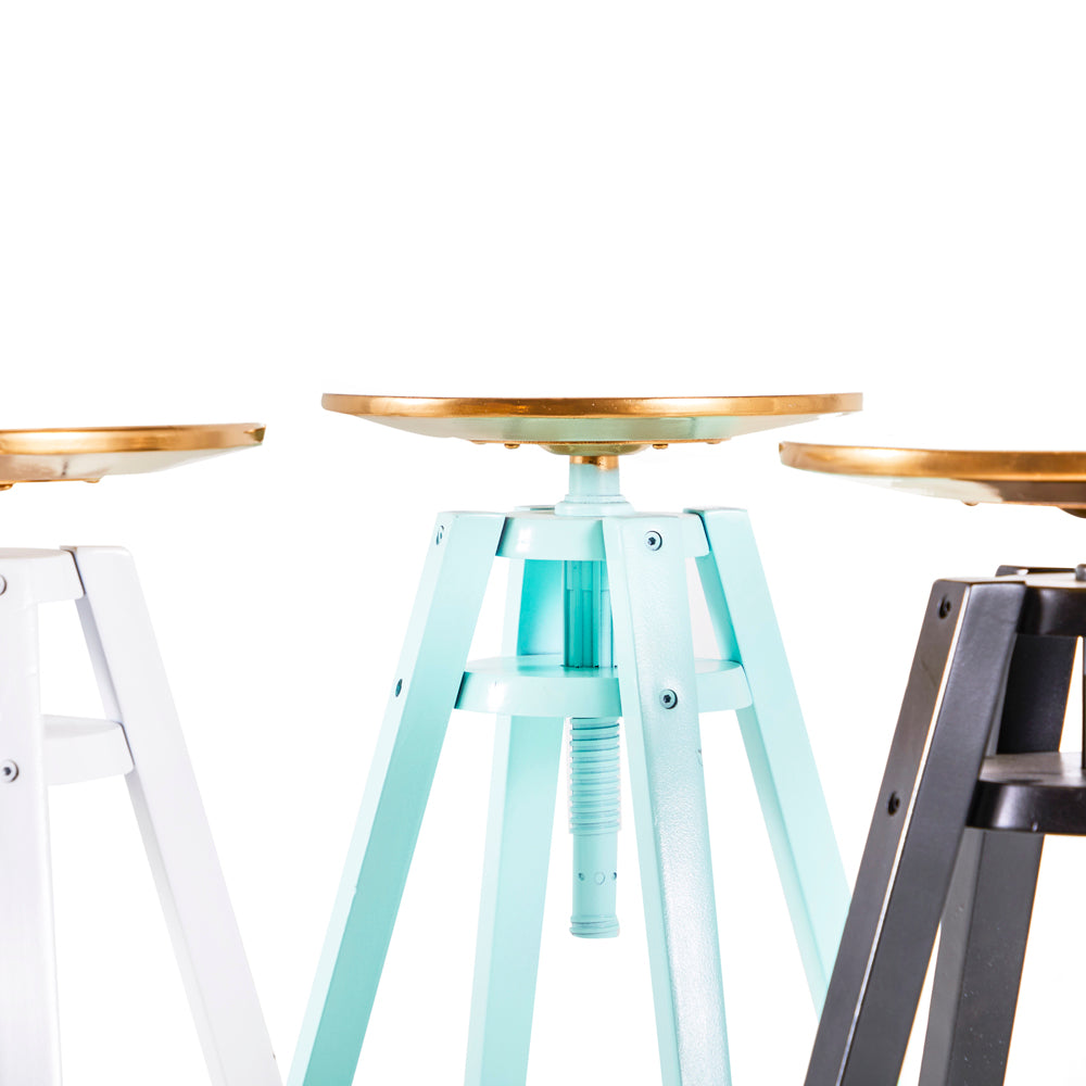 Gold-Dipped Adjustable Work Stool - Teal