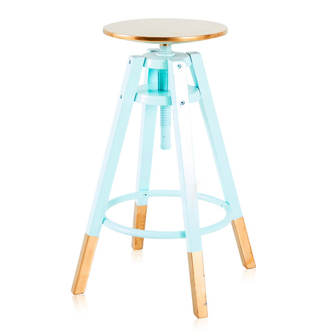 Gold-Dipped Adjustable Work Stool - Teal