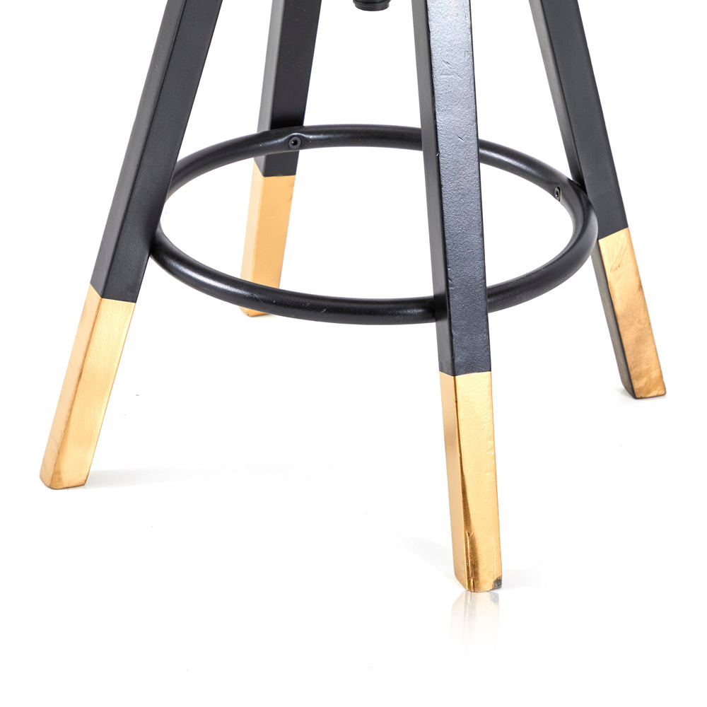 Gold-Dipped Adjustable Work Stool - Black