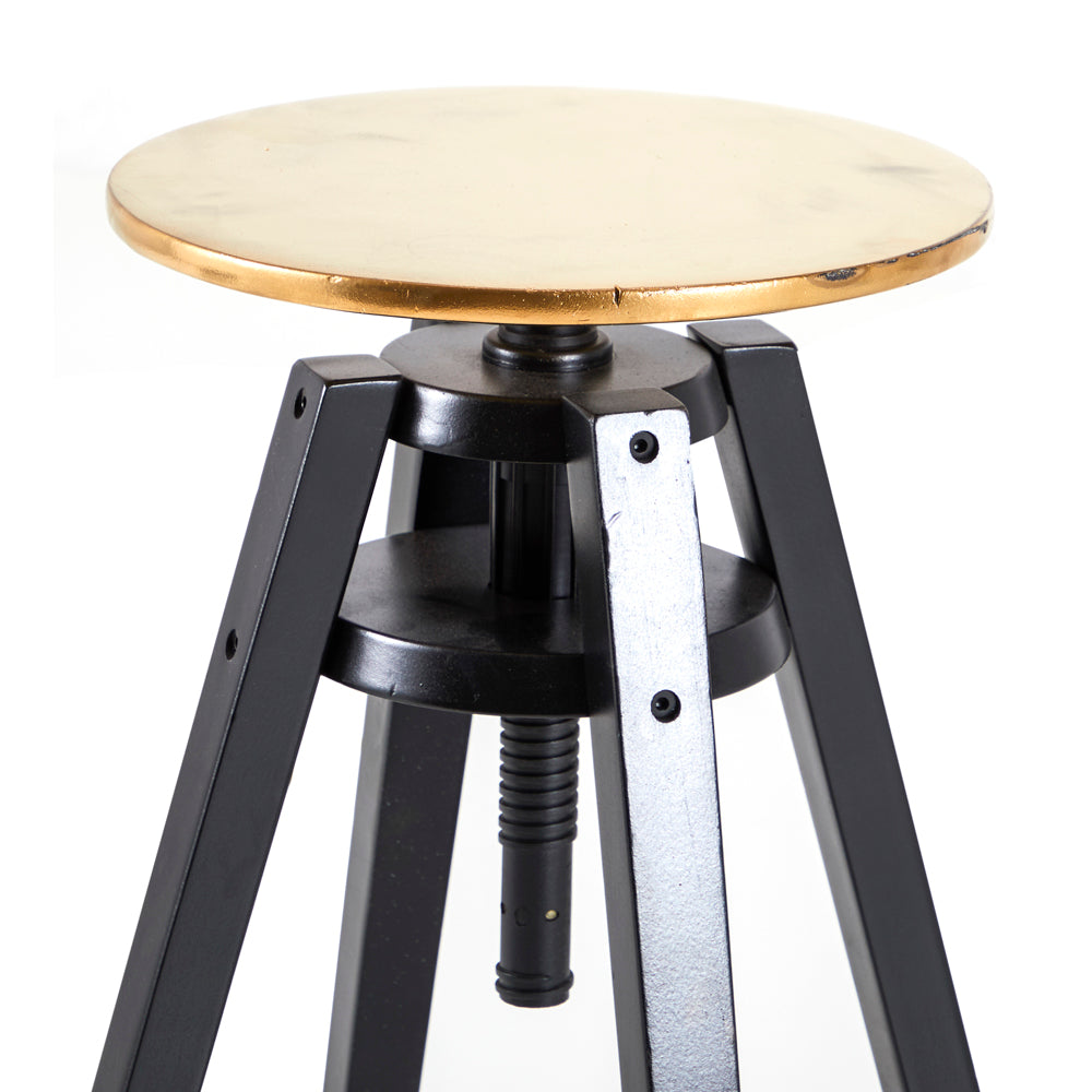 Gold-Dipped Adjustable Work Stool - Black