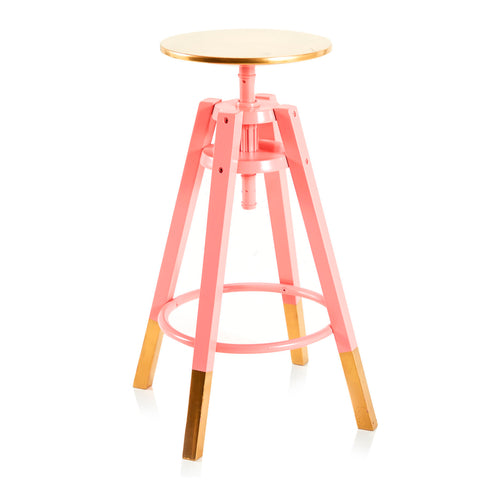 Gold-Dipped Adjustable Work Stool - Pink