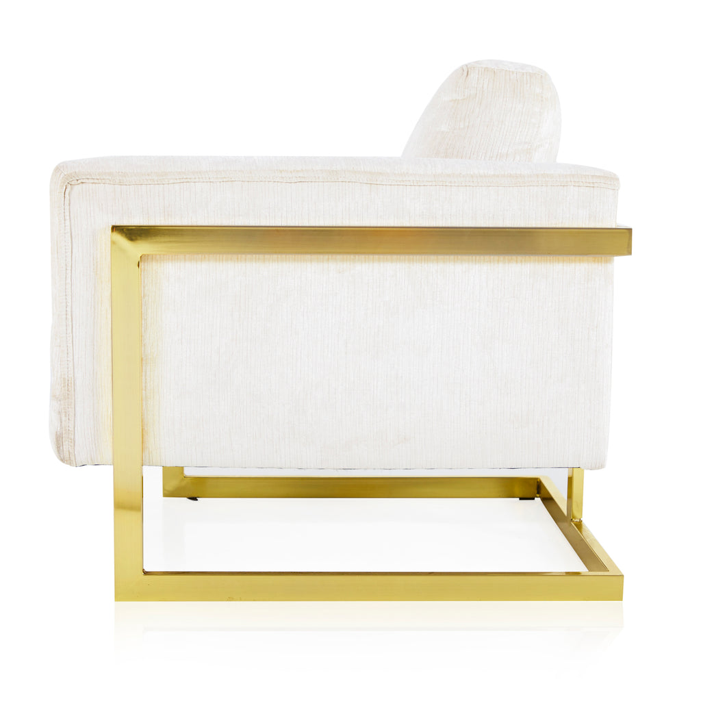Modern Gold And Off-White Arm Chair