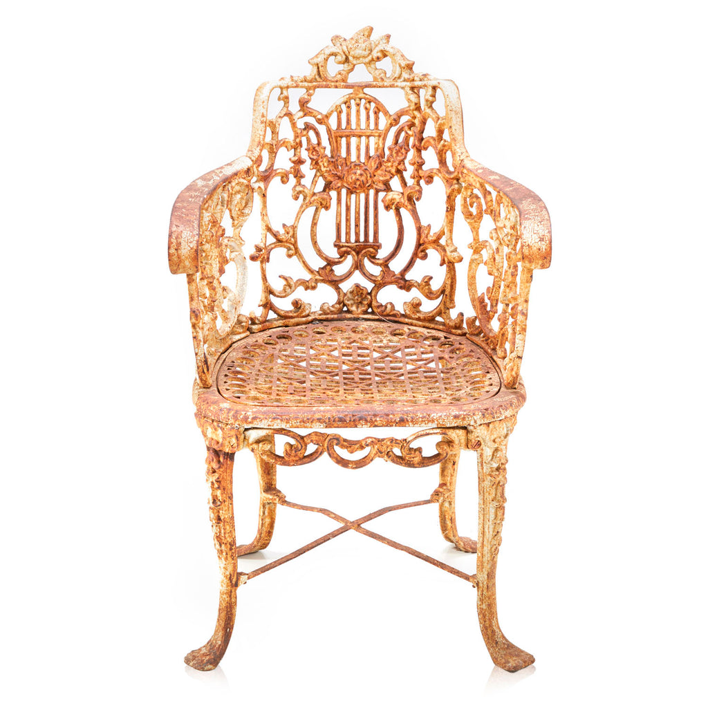Rustic Cast Iron Ornate Arm Chair