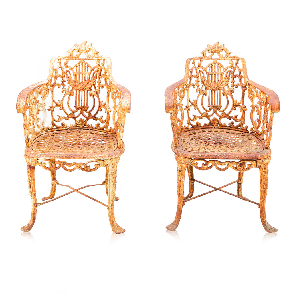 Rustic Cast Iron Ornate Arm Chair