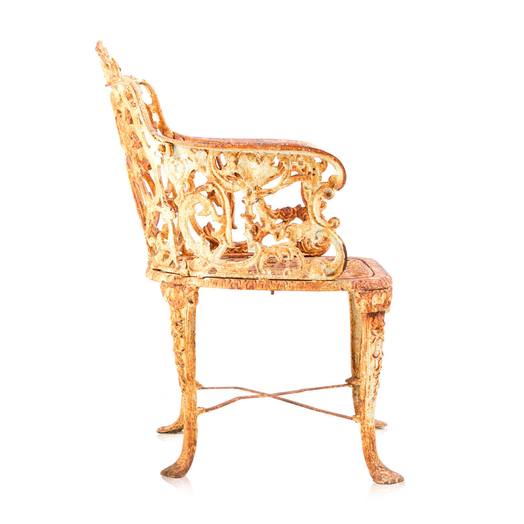 Rustic Cast Iron Ornate Arm Chair