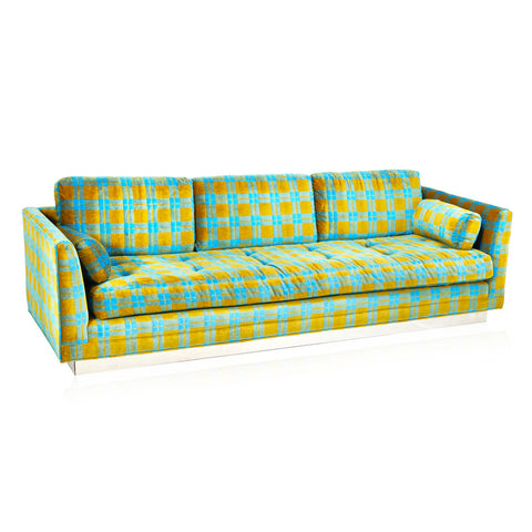 Green & Blue Plaid Sofa
