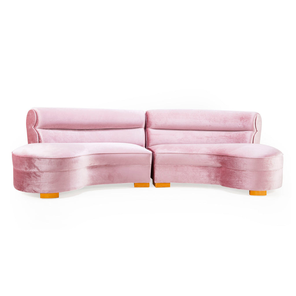 Lavender Velvet 2 Piece Sectional Sofa
