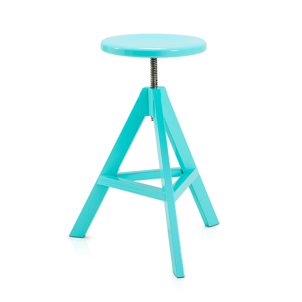Turquoise Adjustable Tripod Stool