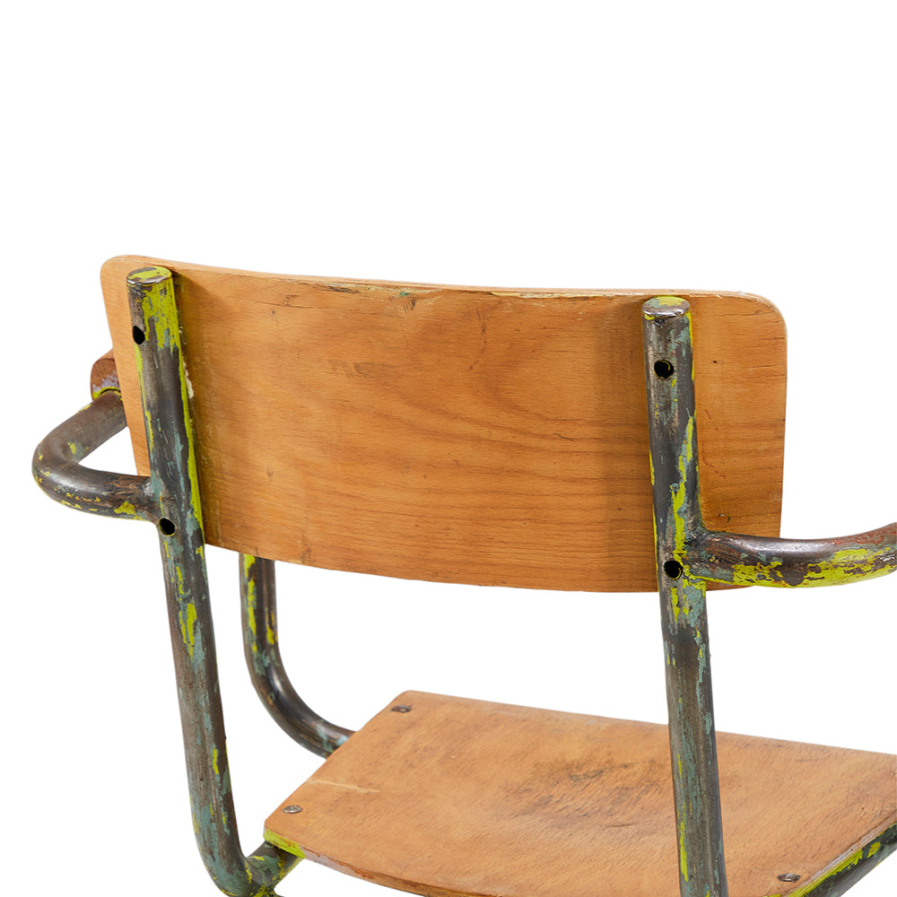 Wood & Metal Vintage Classroom Arm Chair
